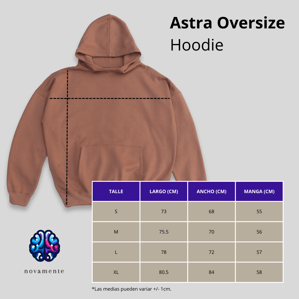 Astra Oversize Hoodie - Caramel - Medidas