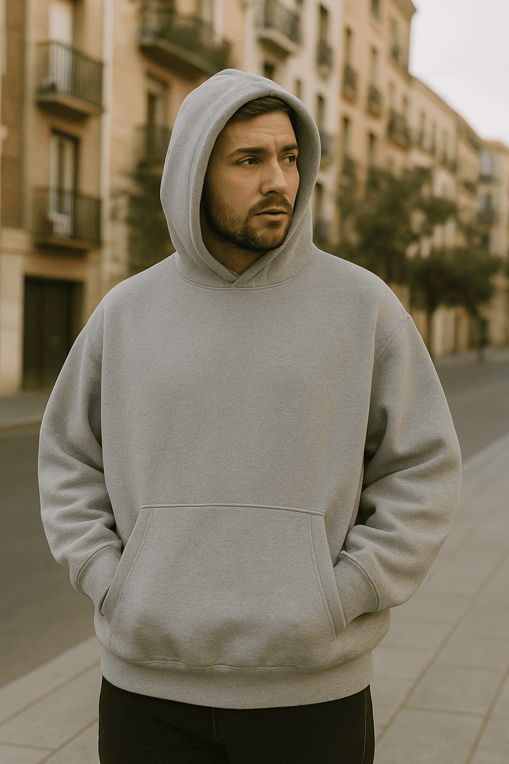 Astra Oversize Hoodie - Gris Melange - Lifestyle 1