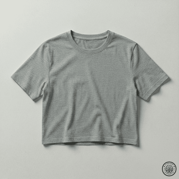 Remera Crop Mujer - Gris Melange
