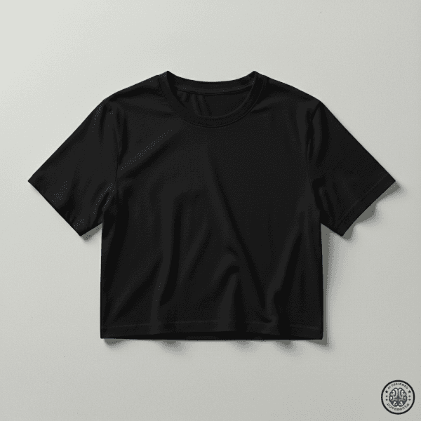 Remera Crop Mujer - Negra