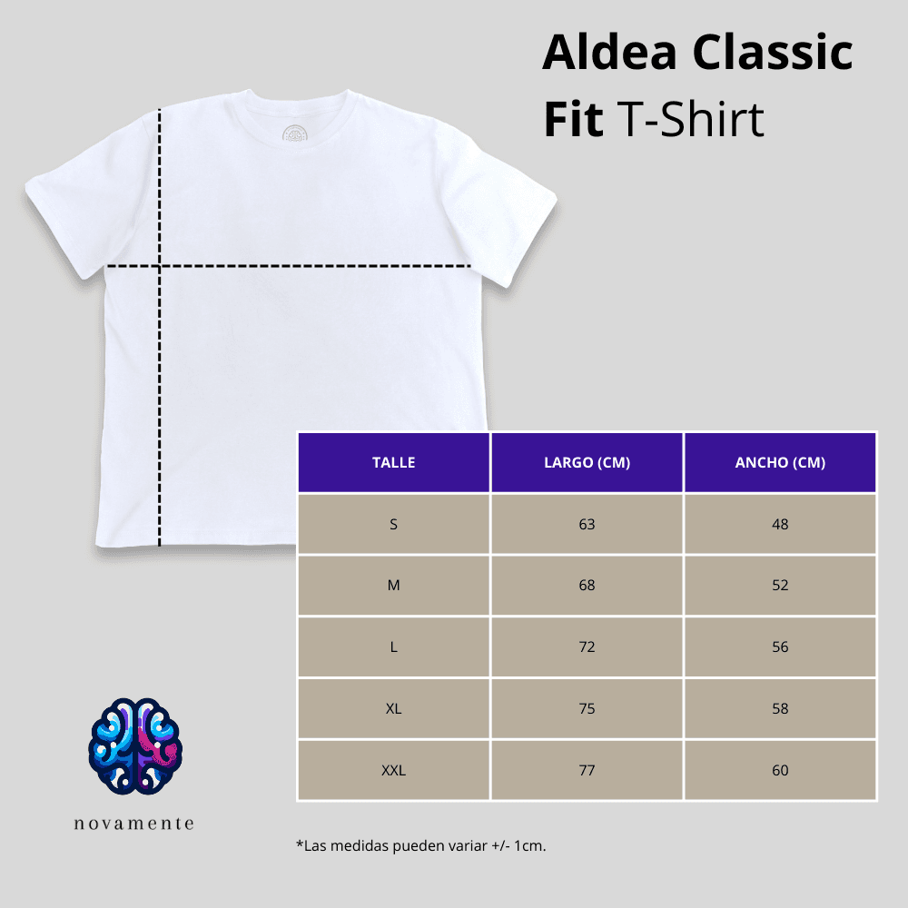 Aldea Classic Fit T-Shirt - Blanco - Medidas