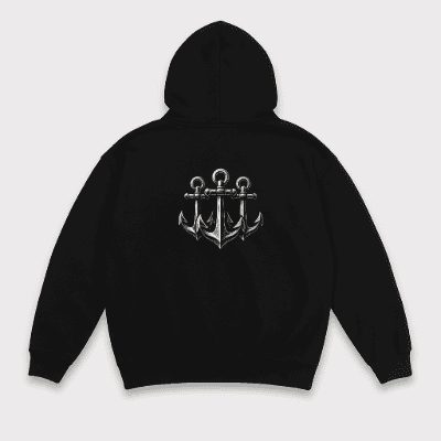 Hoodie "Tres Anclas" Oversized vista 2