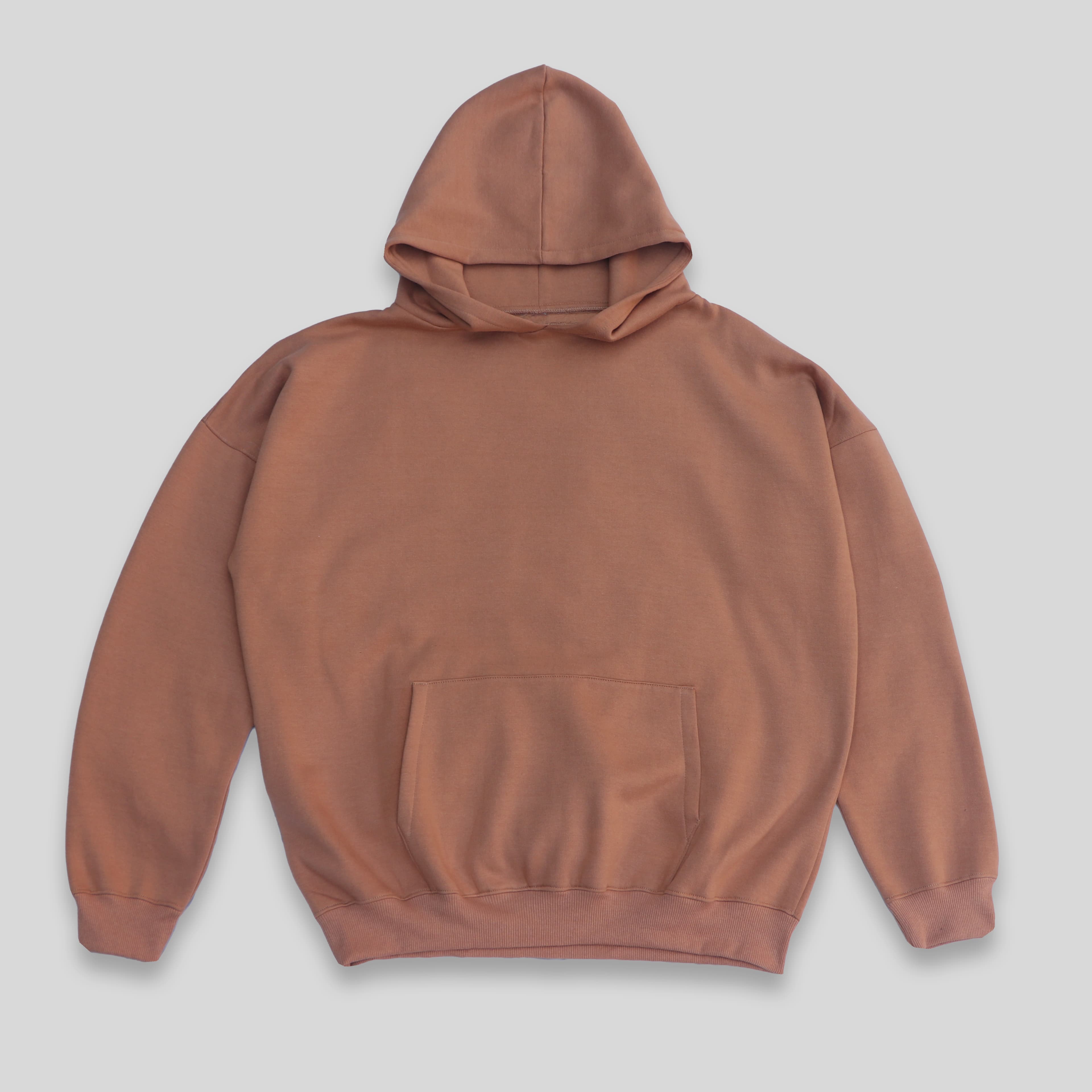 Hoodie personalizado caramel oversize con estampado DTG
