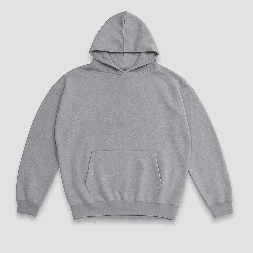 Hoodie personalizado gris melange — diseno con IA