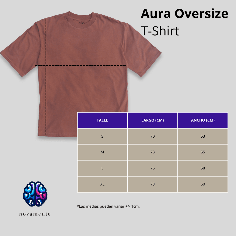 Tabla de medidas Aura Oversize T-Shirt - Caramel