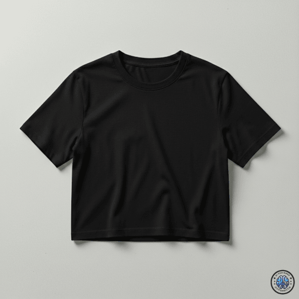 Remera Crop Mujer - Negra