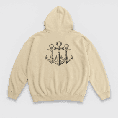 Hoodie "Tres Anclas" Oversized