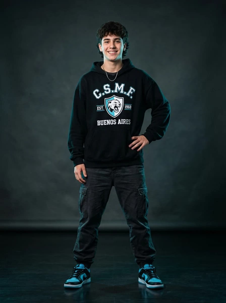 Mateo con Hoodie Oversize Negro