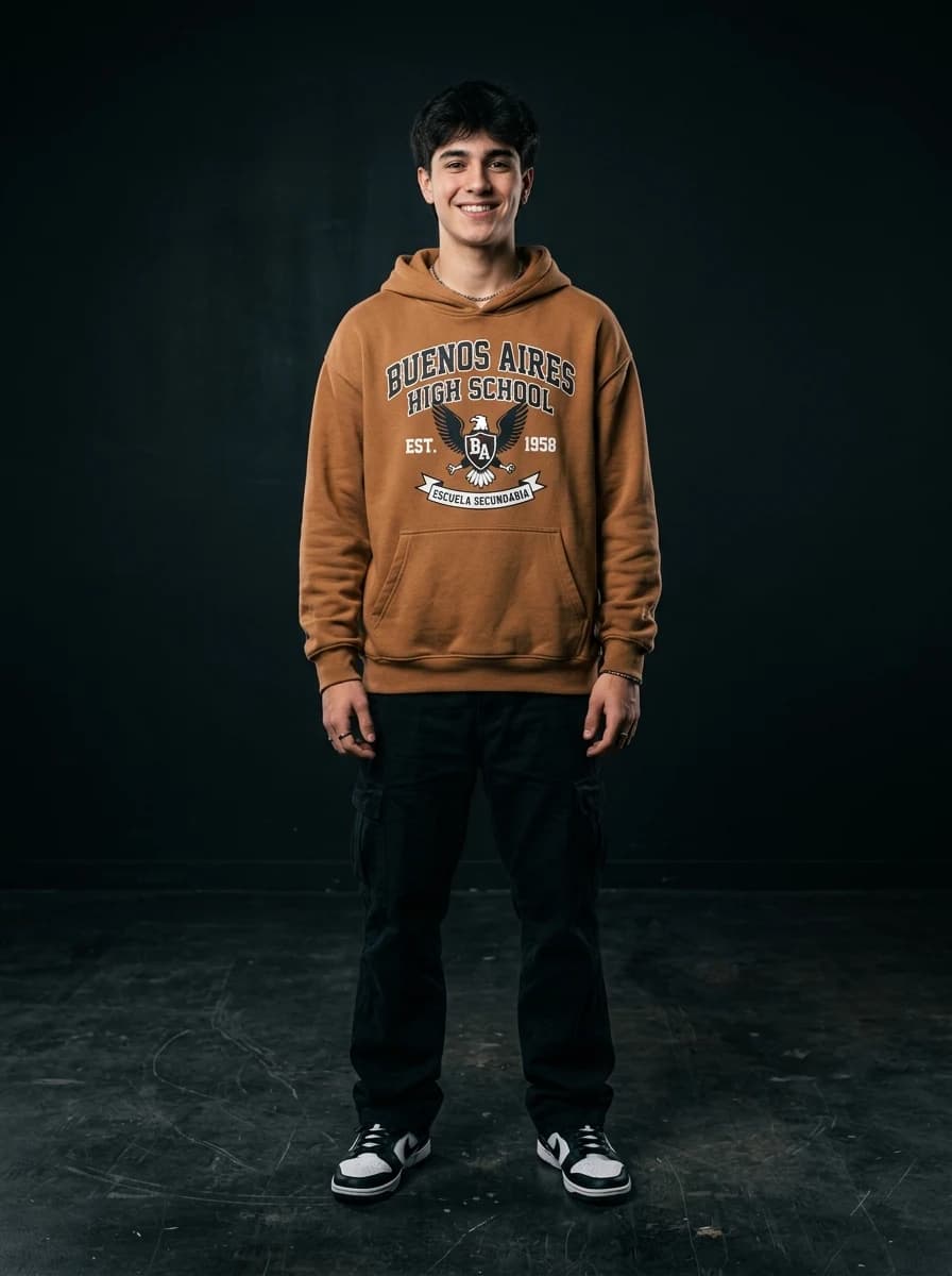 Lucas con Hoodie Oversize Caramel