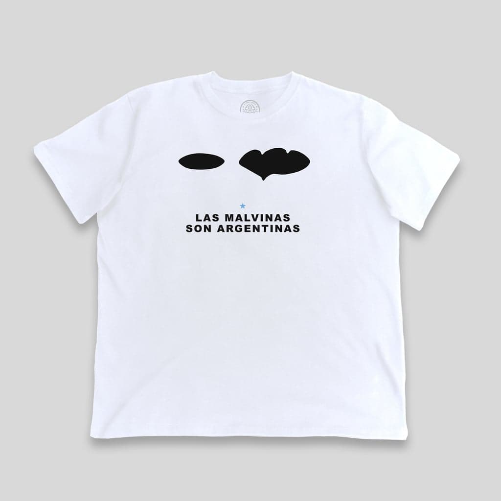Islas — Remera blanca Serie Malvinas Novamente, packshot