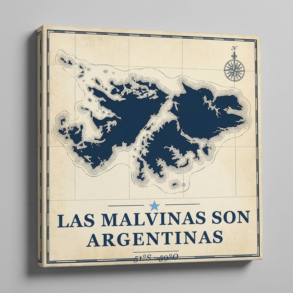 Carta Náutica — Lienzo, Serie Malvinas Novamente, foto de producto