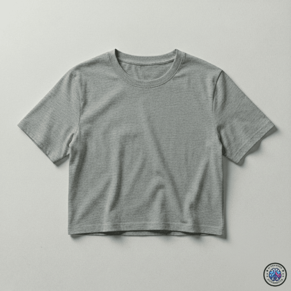 Remera Crop Mujer - Gris Melange