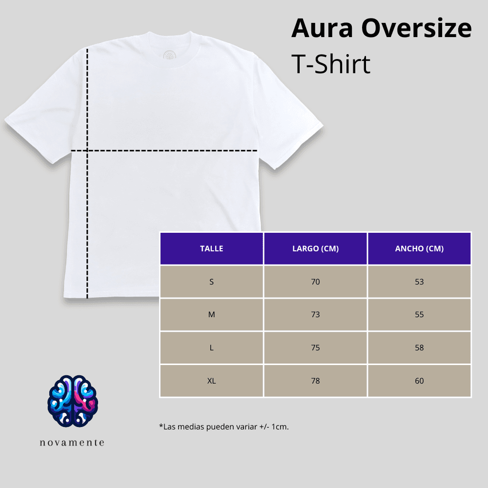 Aura Oversize T-Shirt - Blanco - Medidas