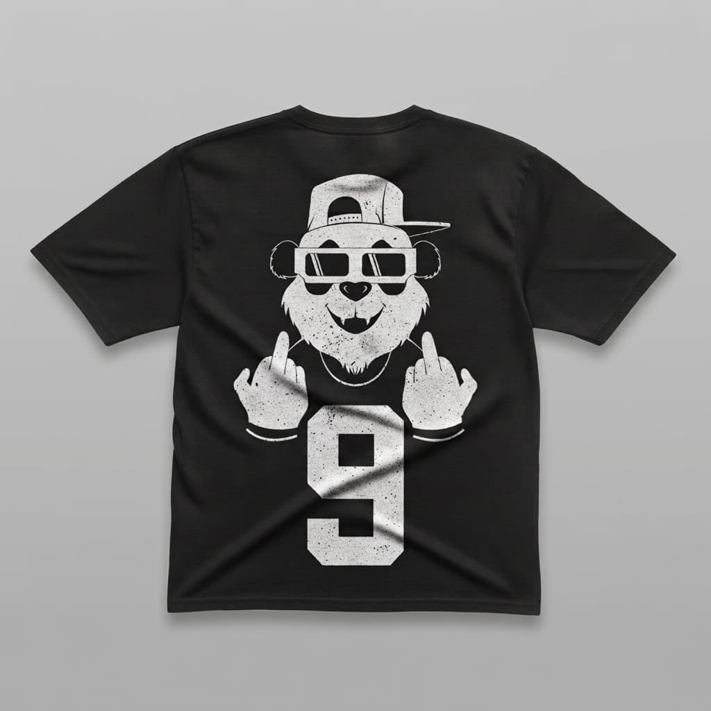 REMERA OVERSIZE ESTAMPA NEGRO — foto