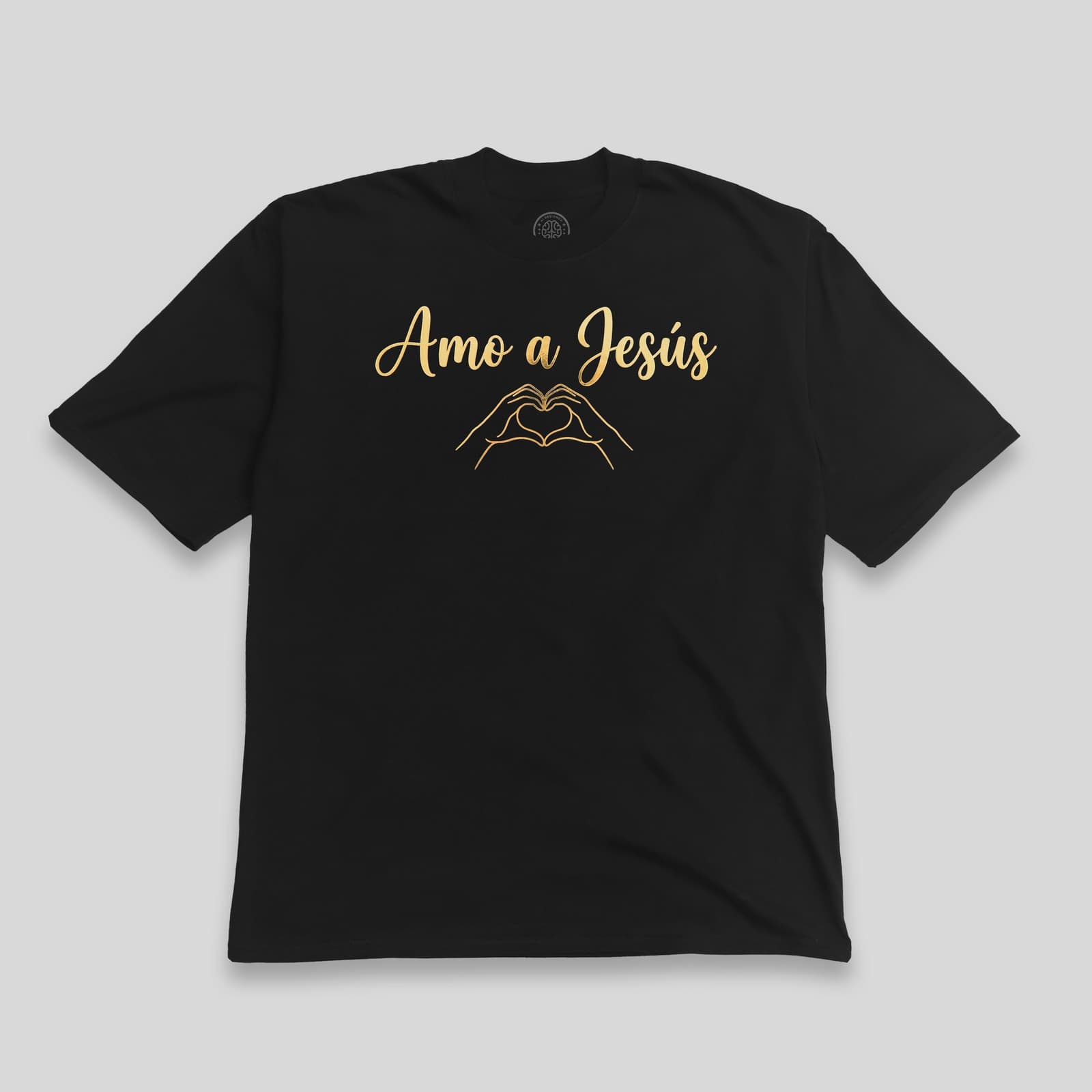 Remera Oversize Amo a Jesús · Negra