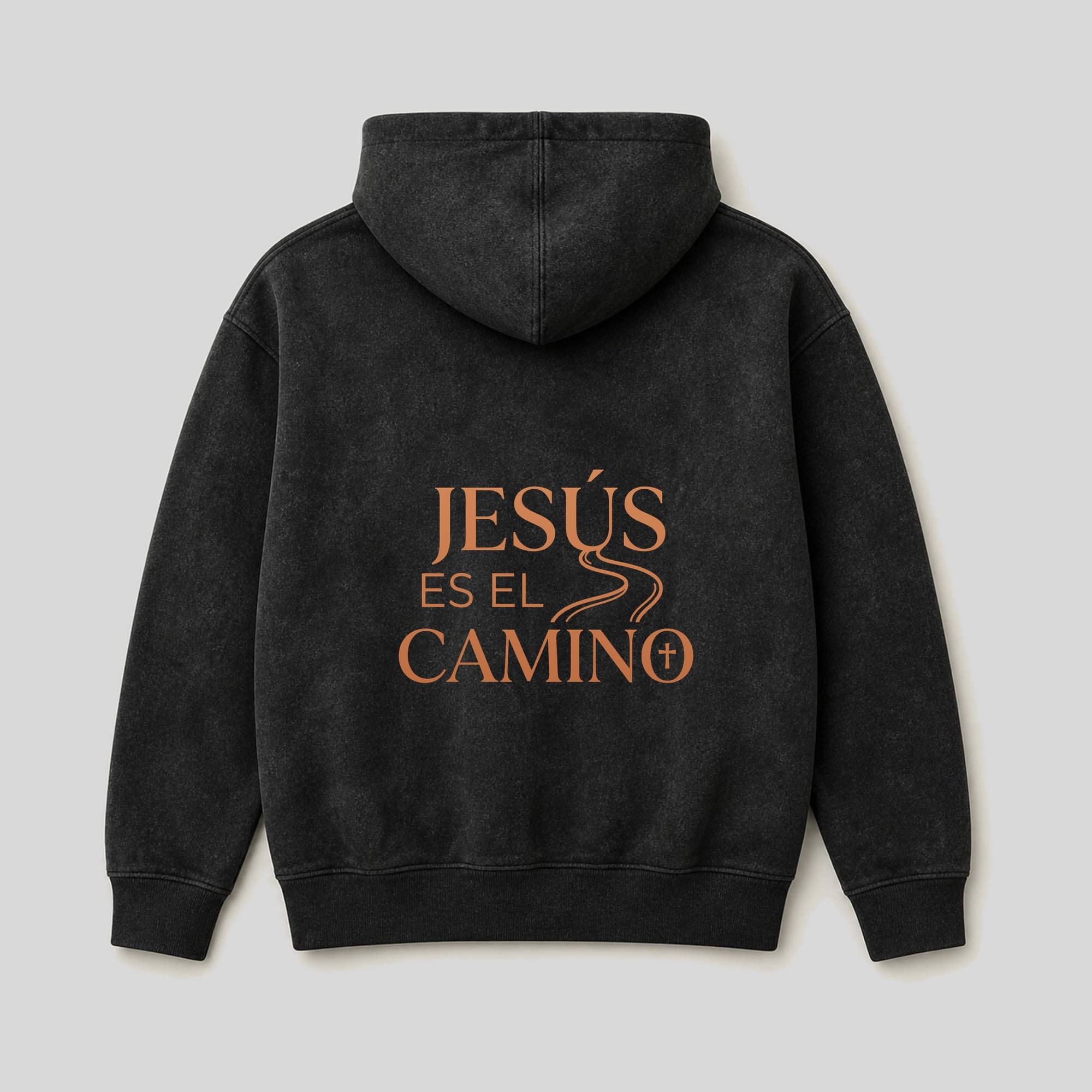 Buzo Hoodie Jesús es el Camino · Stone Wash