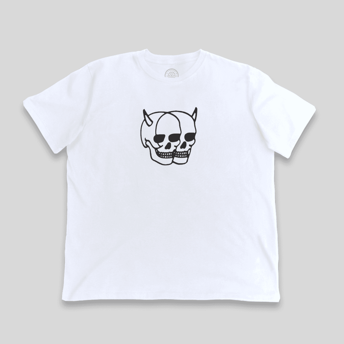 Remera "Double Skull" White