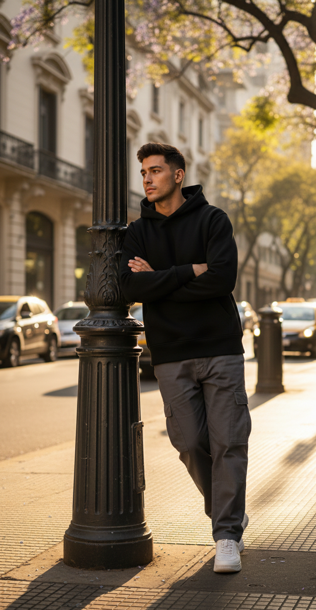 Buzo Hoodie Unisex - Negro - Lifestyle 2