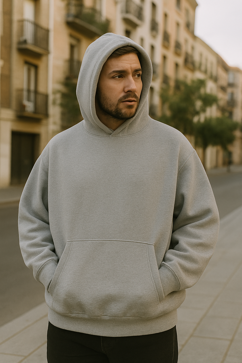 Astra Oversize Hoodie - Gris Melange - Lifestyle 1