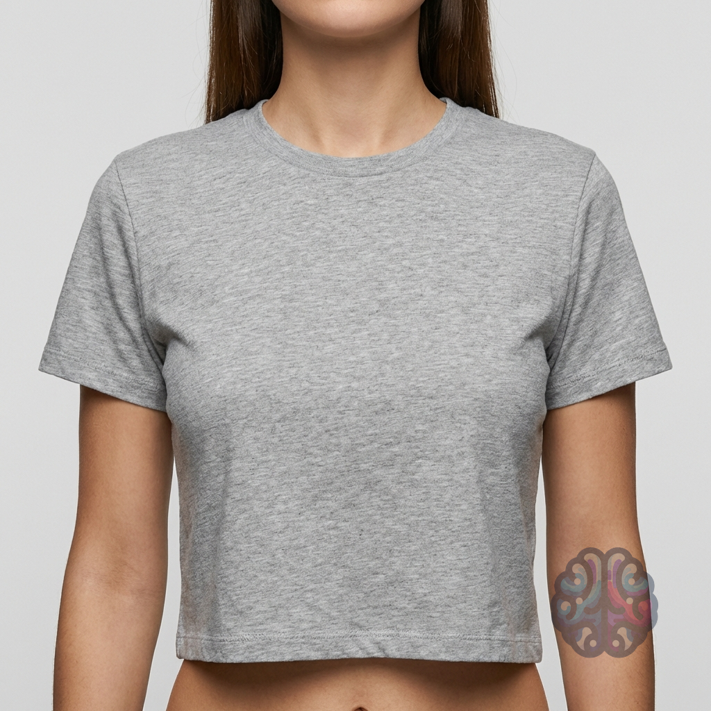 Remera Crop Mujer - Negra - Lifestyle 1